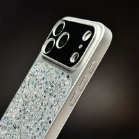 Coque de protection pour objectif d'appareil photo avec paillettes et miroir, grande fenêtre, pour iPhone 18 Pro 17 16, étui rigide en PC scintillant pour téléphone portable