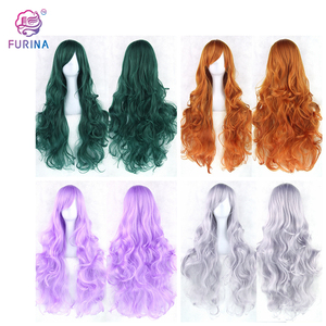 Peluca de <span class=keywords><strong>cosplay</strong></span> sintética de fibra de alta temperatura, cabello largo y ondulado, varios colores, <span class=keywords><strong>barato</strong></span> - Product Image 4