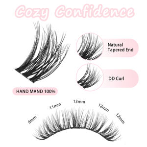 Grupos de Pestañas de Marca Privada al por Mayor, 8MM-18MM, Curvatura C D DD, Segmentos Precortados, Pestañas en Grupo DIY con Caja - Product Image 3