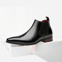 Harga Pabrik Grosir Sepatu Boots Kulit Sapi Asli Pria, Lembut, Bernapas, Penambah Tinggi, Sepatu Jalan