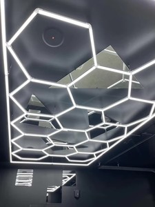 Etop Hexagrid, plafonnier LED hexagonal professionnel à tension large bande 110V 220V, connectable, pour garage, <span class=keywords><strong>atelier</strong></span>, salle de sport - Product Image 5