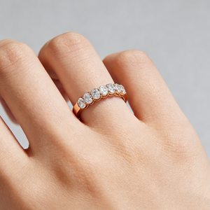 FuRunZe Custom 9k/10k/14k/18k massief gouden CVD HPHT gecertificeerde laboratorium gekweekte diamanten jubileumring - Product Image 2