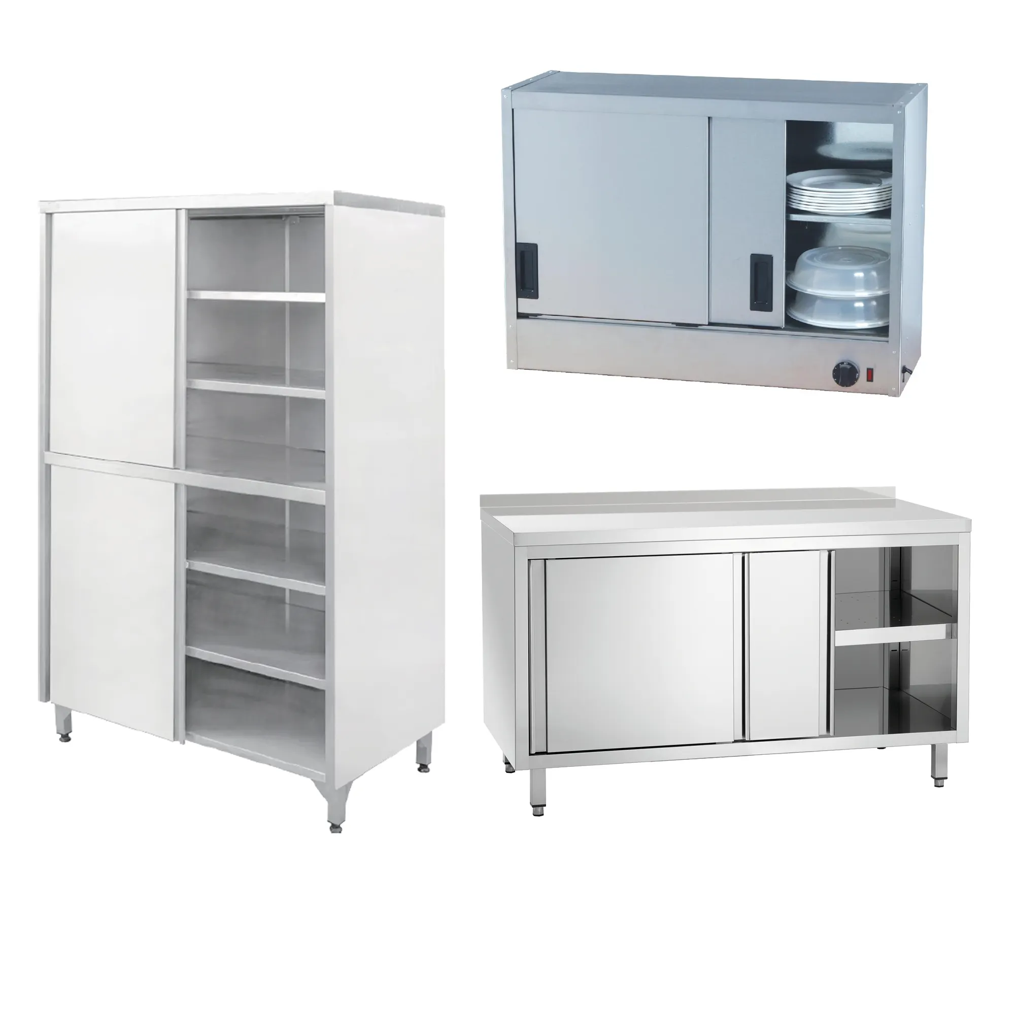 Glosen — armoire murale de cuisine multifonctionnelle en acier inoxydable, avec porte coulissante