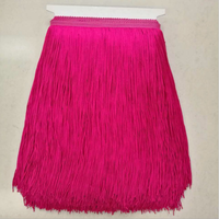 Ruban de dentelle en rayonne chinlon de 15 cm de long avec franges et pompons pour robes latines, vêtements de scène et rideaux