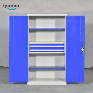 Iyanen नीले 2 स्विंग दरवाजा धातु उपकरण भंडारण कैबिनेट समायोज्य शेल्फ कार्यशाला स्टील उपकरण सेट हाथ उपकरण किट - Product Image 4