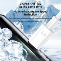 Câbles de charge rapide USB-A vers Type-C 6A 66W 480 Mbps avec transfert de données, 1M 1.5M 2M avec TPE pour téléphones mobiles iPhone
