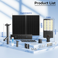 Lampadaire LED extérieur en aluminium Super Lumen avec capteur radar et double panneau solaire pour grandes places et parkings