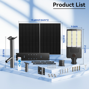Farola LED de Aluminio Super Lumen <span class=keywords><strong>para</strong></span> <span class=keywords><strong>Exteriores</strong></span> <span class=keywords><strong>con</strong></span> Sensor de Radar y Doble Panel Solar <span class=keywords><strong>para</strong></span> Plazas Grandes y Estacionamientos - Product Image 6