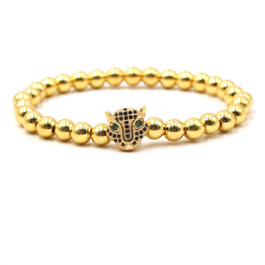 Nuovo Stile 2020 Bracciale Unisex con Testa di Leopardo <span class=keywords><strong>Batman</strong></span>, Zirconi Micro-Incastonati, Magnete Nero Elettroplaccato 6mm, Vendita Diretta dalla Fabbrica - Product Image 5