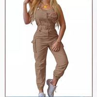 Combinaison Vintage Une Pièce Sans Manches Sexy Cargo Décontractée pour Femme en Gros