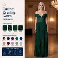 Robe de soirée longue d'été en mousseline plissée à taille empire, avec corsage en dentelle et décolleté en V, épaules dénudées, coupe trapèze, personnalisable en gros