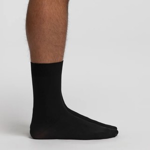 Calzini corti da uomo Pompea in piquet, 3 paia in nero, taglia S/M - Product Image 1