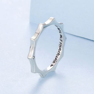 Anillo de Plata de Ley 925 con Sol Curvo Grabado 'You Are My Sunshine', Anillo Original <span class=keywords><strong>para</strong></span> <span class=keywords><strong>Mujer</strong></span>, Regalo Sencillo y Elegante BSR716 - Product Image 2