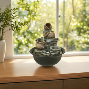 Fontaine à <span class=keywords><strong>trois</strong></span> pots en cascade avec décoration aquatique - Product Image 3