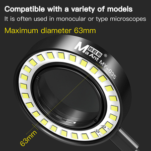 MaAnt MY-035 USB 26 LED Source de lumière de miroir anti-poussière adaptée au microscope stéréo trinoculaire outil de réparation de soudage de <span class=keywords><strong>téléphone</strong></span> portable - Product Image 4