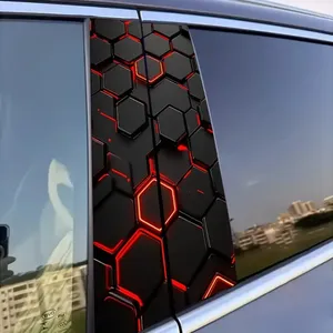 2 Calcomanías de PVC con Patrón a Cuadros para Coche, Impermeables, Resistentes a los Arañazos y Duraderas para Puertas de Coche y Pilares B, Adecuadas para Todos los Modelos - Product Image 1