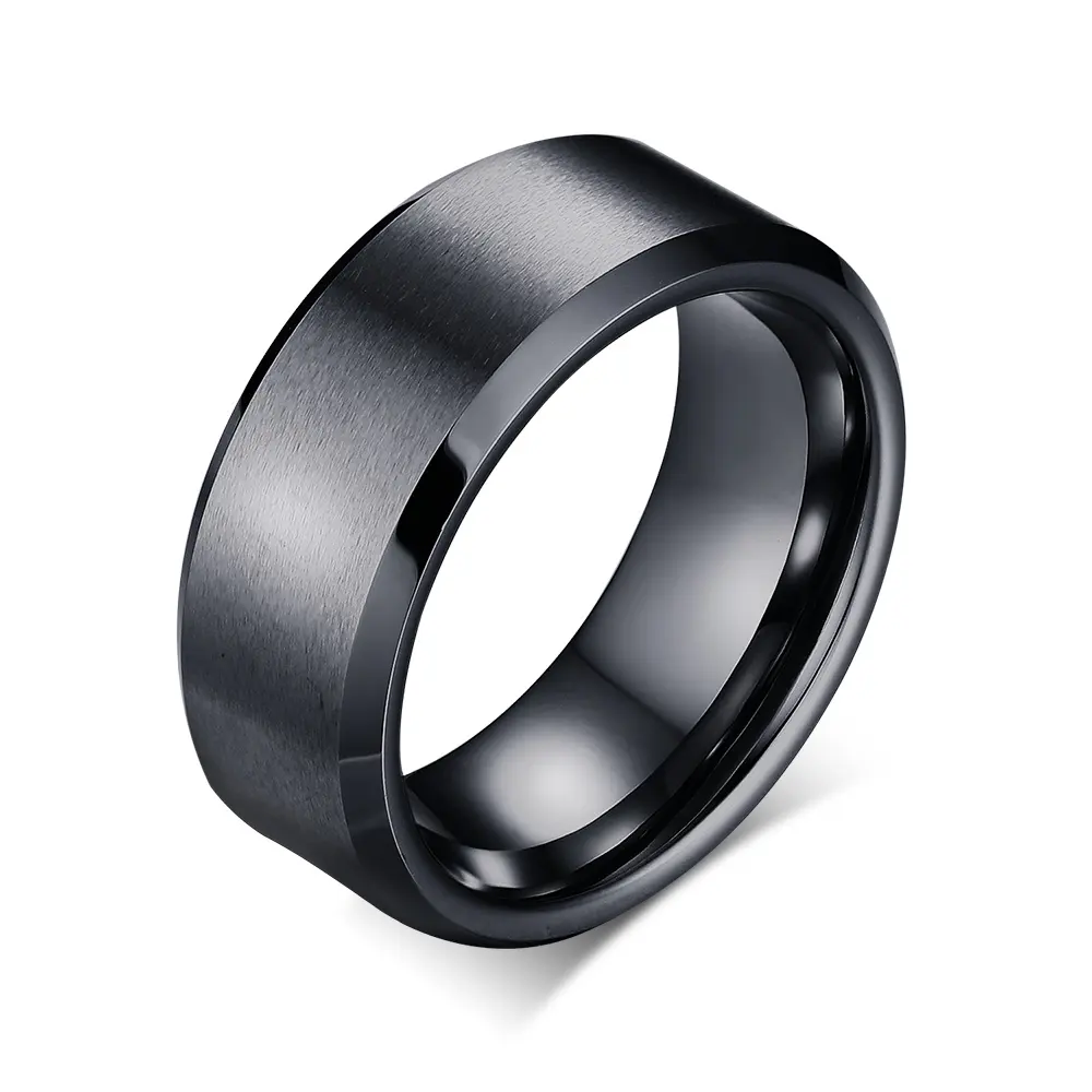 Custom 4/6/8/mm Black Tungsten Carbide Ring Men Fashion Brushed Wedding Bands Women Engagement Rings For Male Jewelry