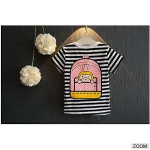 เสื้อยืดผ้าฝ้าย 100% พิมพ์ลายการ์ตูนสำหรับเด็กผู้หญิง จากซัพพลายเออร์จีน - Product Image 1