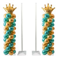 Lot de 2 supports de colonne à ballons réglables en alliage d'aluminium, supports de fleurs robustes en métal pour célébrations, usage intensif
