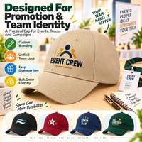 Casquette de baseball promotionnelle avec logo personnalisé, 6 panneaux, visière incurvée, cadeau d'équipe pour événement d'entreprise, vente en gros