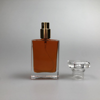 Mini bouteilles rectangulaires carrées brume 30ml 50ml pompe à pulvérisation en forme Oblate bouteille en verre vide bouteille de parfum unisexe pour femme