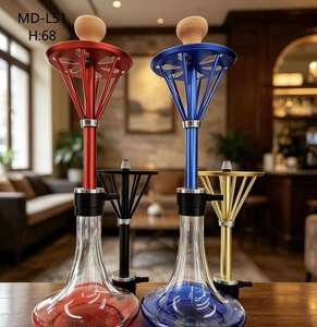 Modern Glass <b>Hookah</b> Aluminum Stem Tobacco <b>Pipe</b> Accessory Calabash Replacement for Water <b>Pipe</b> - Product Image 2