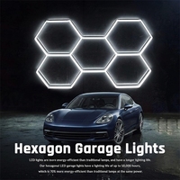 Lumière LED suspendue hexagonale personnalisée 6500K pour garage, plafond de boîte de nuit, studio de detailing automobile, éclairage de travail