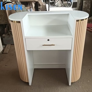 Kisen Hot Sale Modern Half Round Reception <b>Desk</b> with <b>Drawer</b> Custom Color and Size Office Furniture for Commercial Use - Product Image 2