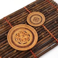 Plateaux et paniers vietnamiens, sets de dessous de verre et sets de tapis de table ronds, paniers décoratifs faits à la main pour le rangement avec poignée, plateaux de service en rotin pour le thé