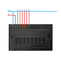 Interrupteur intelligent WiFi pour Smart Life, 6 gangs, verre trempé, sans fil neutre, 2 voies, contrôle tactile, commande vocale
