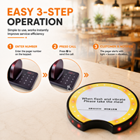 Système d'appel sans fil pour restaurant, ensemble de 10 bipeurs 433 MHz avec clavier tactile pour service de restauration, aire de restauration, café