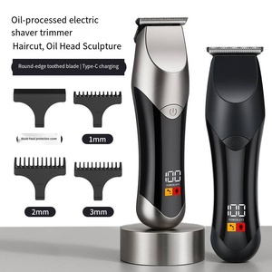 <span class=keywords><strong>Tondeuse</strong></span> à cheveux sans fil professionnelle 989 pour hommes, rechargeable par USB, usage domestique, lame en acier inoxydable, écran LCD - Product Image 2