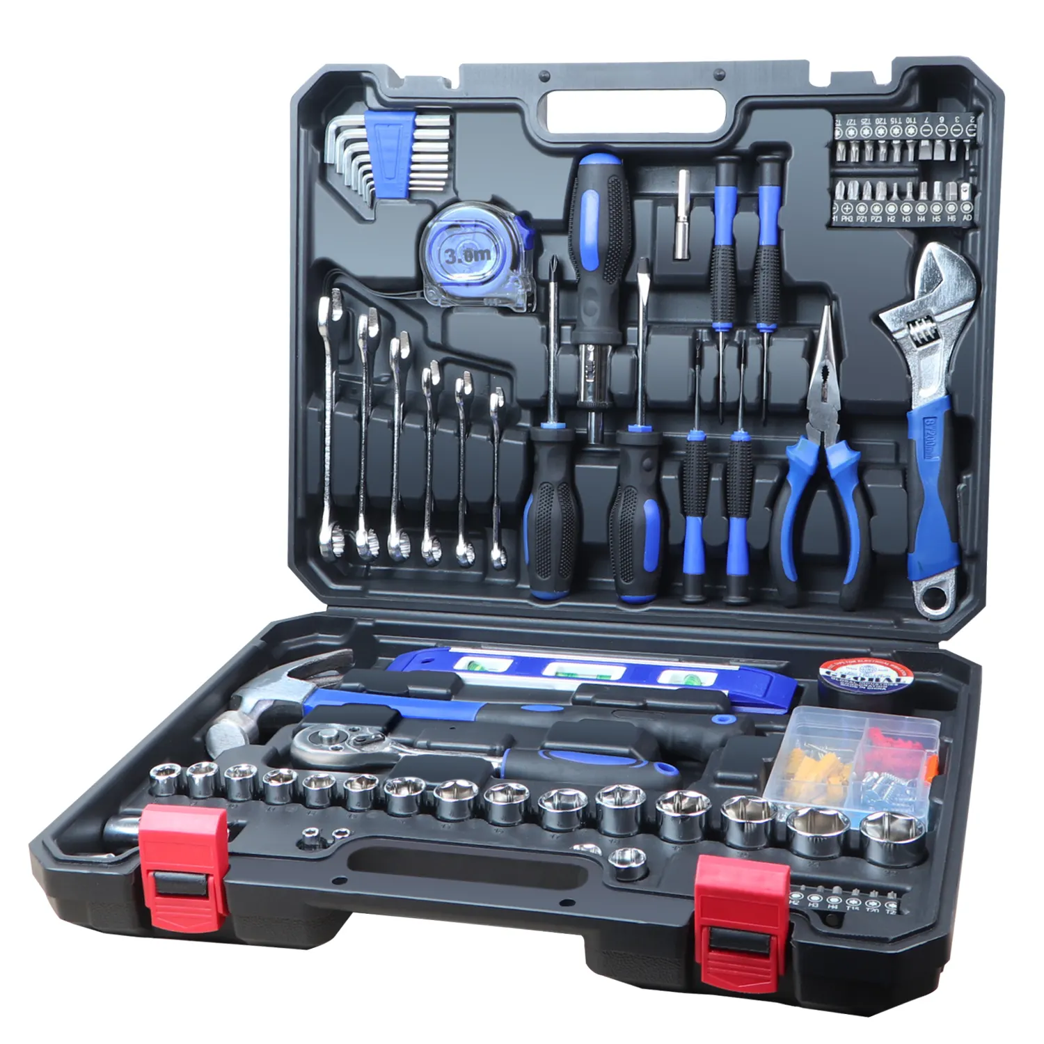 Kit d'outils de réparation de bicyclette, outils domestiques en métal, boîte à outils Portable, jeu de douilles, 146 pièces, Oem