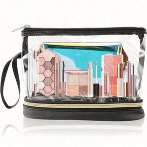 Sac cosmétique transparent en PVC avec fermeture éclair approuvé par la TSA, logo personnalisable, organisateur, résistant à l'eau, portable, style tendance - Product Image 5