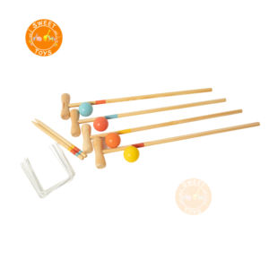 Juego de <span class=keywords><strong>croquet</strong></span> de madera con logotipo personalizado para niños, juguetes educativos para juegos de jardín, césped y patio trasero - Product Image 6