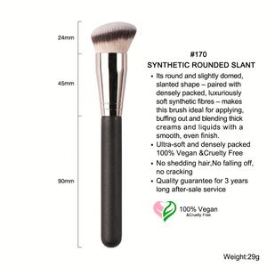 Ulikeke High Quality Private Labor <b>Round</b> Angled <b>Round</b> Concealer Make up <b>Brushes</b> Blending Foundation <b>Brush</b> - Product Image 4