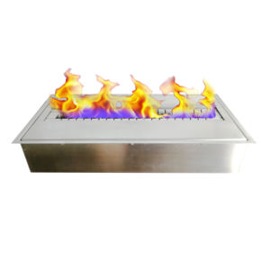 Cheminée à éthanol encastrée en acier linéaire moderne, best-seller, écologique, pour la décoration intérieure des hôtels - Product Image 4