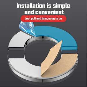 스테인레스 스틸 수도꼭지 앵글 밸브 장식 커버-샤워 장식 커버 & 욕실 및 주방 용 탭 분할 커버 - Product Image 5