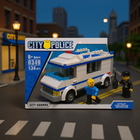 Camión de Policía de la Ciudad, Bloques de Construcción de Plástico ABS de 134 Piezas para Niños de 5 a 7 Años, Guardias de la Ciudad