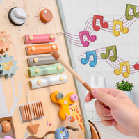 Porteur d'activités en bois pour bébé, multifonctionnel, Montessori, jouet à pousser, Xylophone, Engrenages, Labyrinthe, Apprentissage pour tout-petits, 20KG