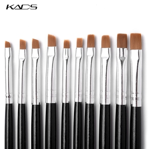 KADS Professional Nylon Gel <b>Nail</b> Brush Set Flat Angled Head <b>Nail</b> Art Painting <b>Extension</b> Brush Durable for Salon Use Wholesale - Product Image 1