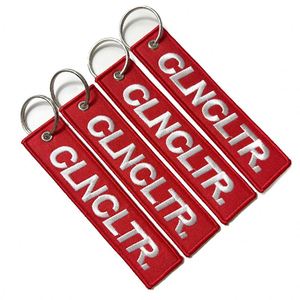 Wholesale Blank <b>Custom</b> logo Embroidery Fabric Woven Brand Jet Tag <b>Key</b> Ring Embroidered Airline Keychain - Product Image 2