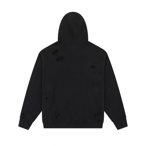 Felpe da <span class=keywords><strong>Uomo</strong></span> Oversize in Cotone 100% 400G <span class=keywords><strong>con</strong></span> <span class=keywords><strong>Cappuccio</strong></span>, Effetto Lavato e Strappi, Stile Streetwear, <span class=keywords><strong>con</strong></span> Logo Ricamato - Vendita all'Ingrosso - Product Image 3