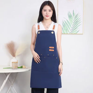 Tablier imperméable en toile à dos croisé pour hommes et femmes, uniforme de cuisine pour <span class=keywords><strong>chef</strong></span>, barbecue, restaurant, travail - Product Image 5