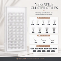 Extensions de cils individuels haut de gamme en PBT, styles courbures C/D/DD, longueur 81,8 cm, personnalisables avec votre logo