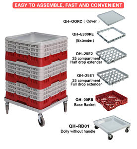 Dolly (sans poignée) de 9/16/20/25/36/49 Compartiment Restaurant Cuisine En Plastique Assiette Tasse De Stockage Lave-Vaisselle Verre Rack - Product Image 3
