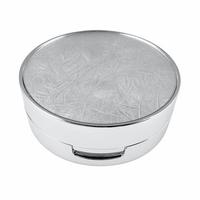 Boîte à poudre libre OEM en forme de cylindre, écologique, en plastique ABS, avec texture gaufrée et couvercle poli miroir, capacité 13g