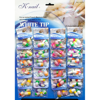 Mode 24 sacs acrylique moyen long Stiletto ongles conseils pointus pointus faux ongles