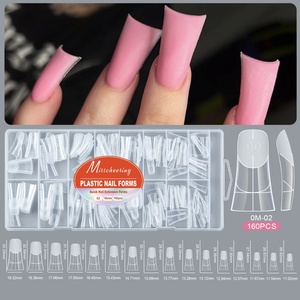 Hot Selling 160 Piece Box Claw Shaped Paperless Support Quick <b>Extension</b> Gel <b>Nail</b> Mold Transparent <b>Nail</b> Piece - Product Image 5