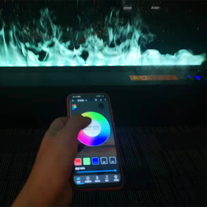 Hiện đại 3D hơi nước Lò sưởi điện tử thép chèn 7-màu ngọn lửa âm thanh <span class=keywords><strong>Bluetooth</strong></span> chức năng ứng dụng từ xa Lò sưởi điện - Product Image 5